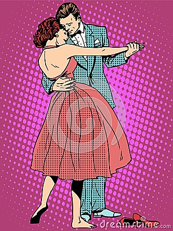 Wedding dance lovers man and woman Vector Illustration