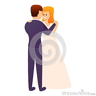 Wedding dancing icon, cartoon style Vector Illustration