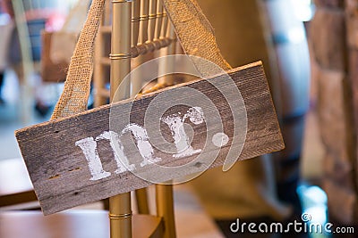 Wedding Decor Mr and Mrs Sign Stock Photo