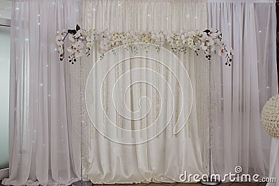 Wedding decoration flowers wall Stock Photo