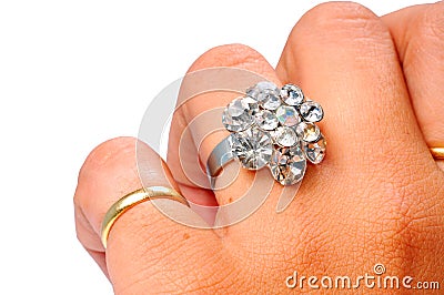 Wedding diamond ring Stock Photo