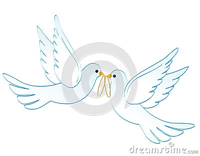 Wedding doves Vector Illustration