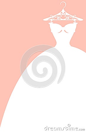 Wedding dress card Vector Illustration