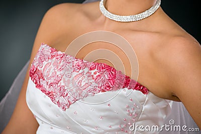 Wedding dress closeup Stock Photo