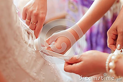 Wedding dress corset Stock Photo