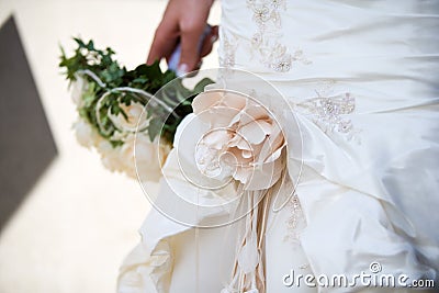 Wedding dress detail Stock Photo