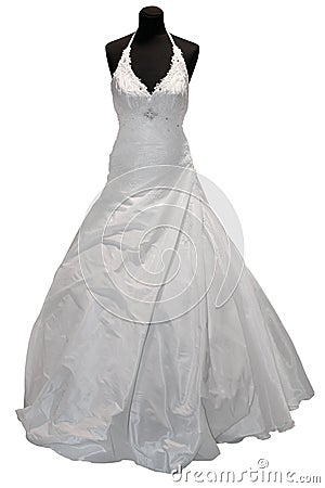 Wedding dress on mannequin Stock Photo