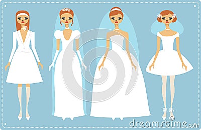 Wedding dresses Vector Illustration