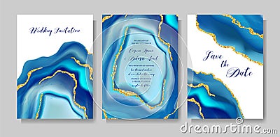 Wedding fashion geode or marble template, artistic covers design, colorful texture realistic backgrounds. Trendy pattern Vector Illustration