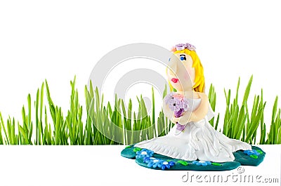 Wedding figurine of bride on white Stock Photo