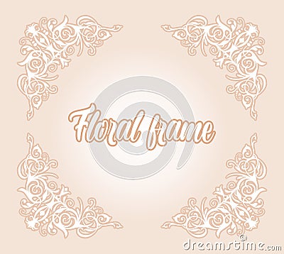 Wedding Flourish Frame Border Corner.Invtation card design. Stock Photo