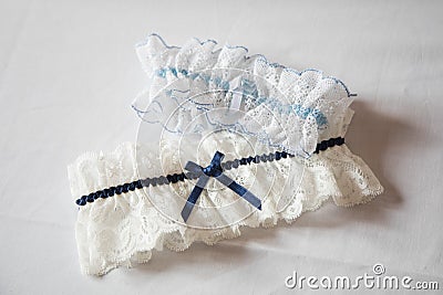 Wedding garter on white background Stock Photo