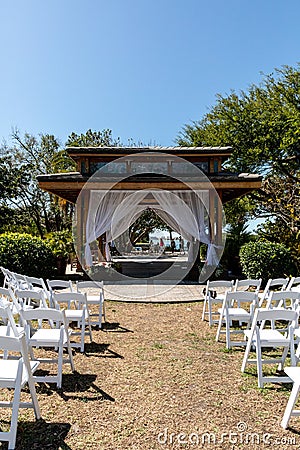 Wedding Gazebo in the Marie Selby Botanical Garden Editorial Stock Photo