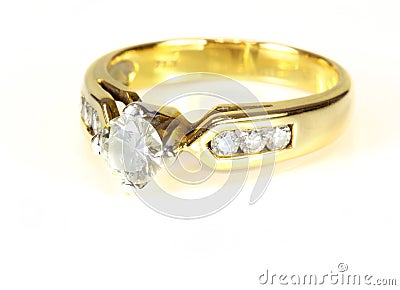 Wedding gold diamond ring Stock Photo