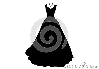 Wedding gowns black silhouette Stock Photo