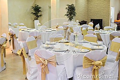 Wedding Hall Setup Stock Photo