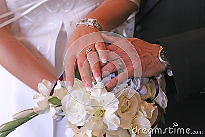 Wedding hands Stock Photo