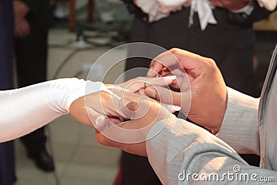 Wedding, Hands and ring Stock Photo