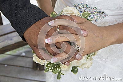 Wedding Hands And Wedding Rings Stock Photo