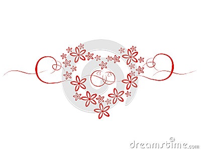 Wedding heart with flowers Cartoon Illustration