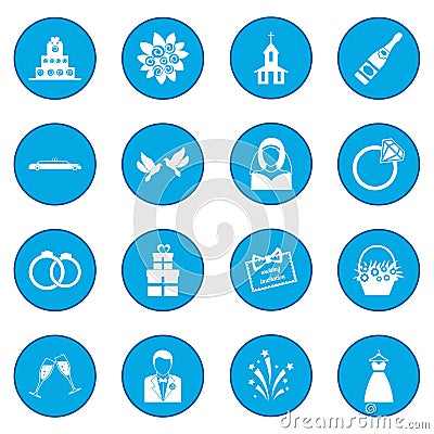 Wedding icon blue Vector Illustration