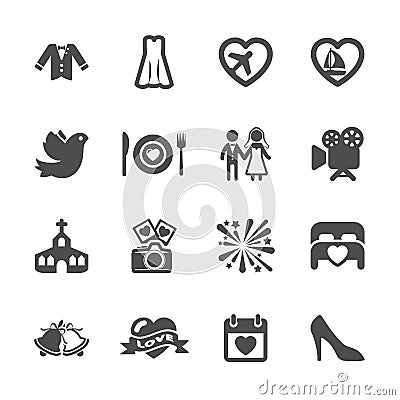 Wedding icon set 3, vector eps10 Vector Illustration