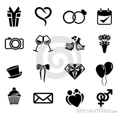 Wedding icon set Vector Illustration