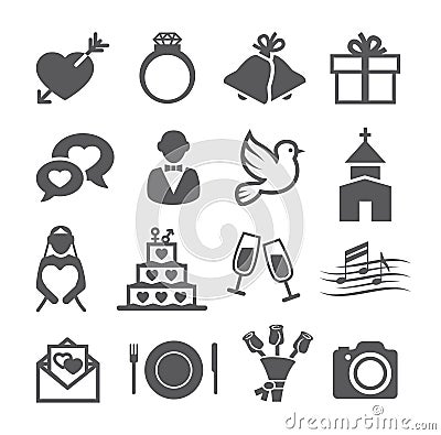 Wedding icons Vector Illustration