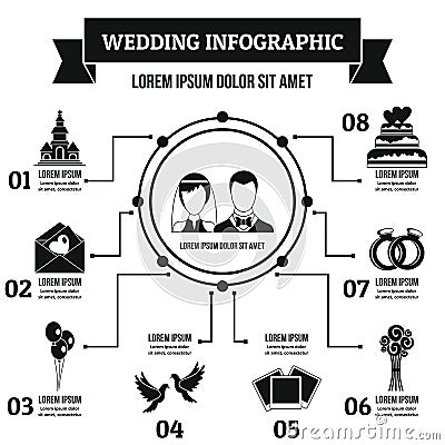 Wedding infographic concept, simple style Vector Illustration