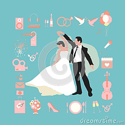 Wedding infographics Vector Illustration