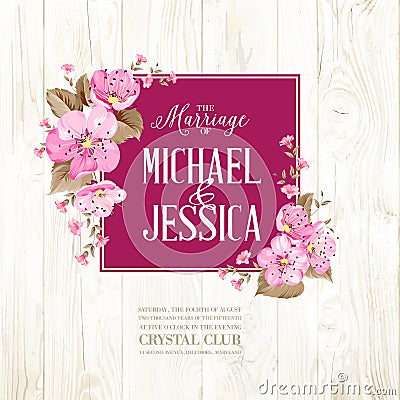 The Wedding invitation. Vector Illustration