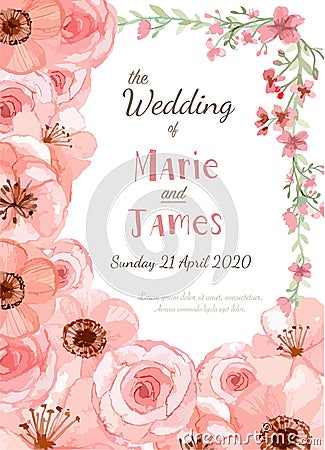 Wedding invitation card Vector Illustration