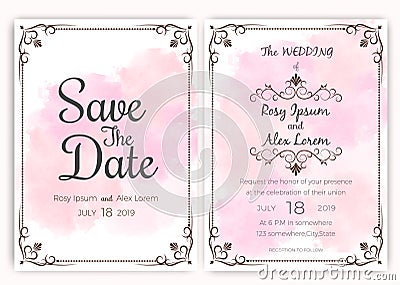 Wedding invitation card, gift tags card Vector Illustration