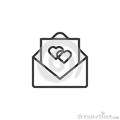 Wedding invitation card line icon Vector Illustration