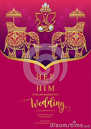 Wedding Invitation card templates . Vector Illustration