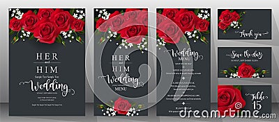 Wedding Invitation card templates . Vector Illustration