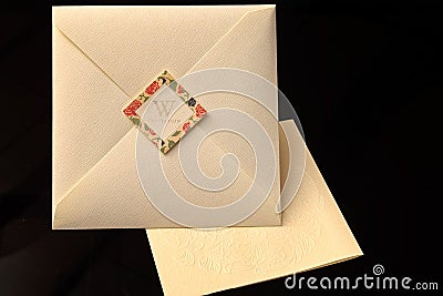 Wedding invitation with envelop Stock Photo