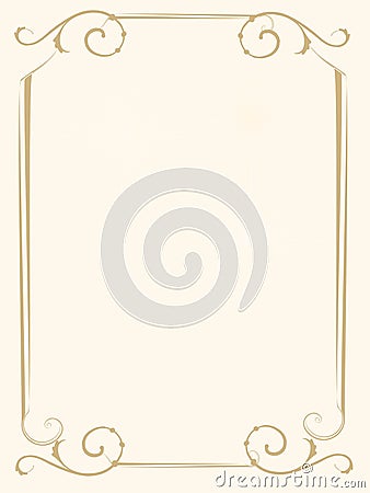 Wedding invitation or frame of honor Gold cover report Stock Photo