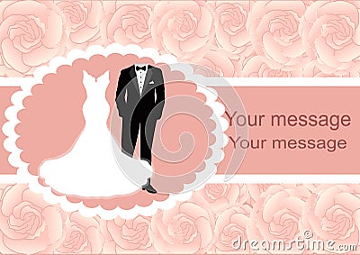 Wedding invitation with frame for text. Vector Illustration