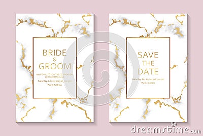 Wedding invitation or gretting card template. Vector Illustration