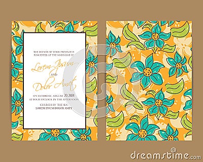 Wedding invitation and save the date cards Vector Illustration