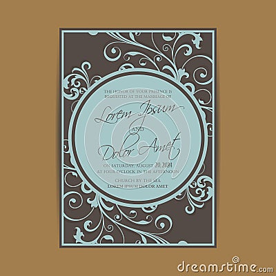 Wedding invitation and save the date cards Vector Illustration