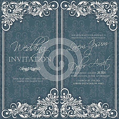 Wedding invitation and save the date cards Vector Illustration