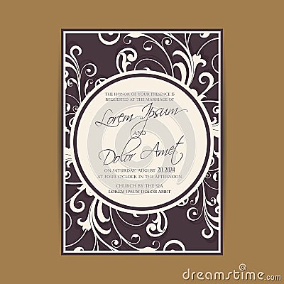 Wedding invitation and save the date cards Vector Illustration