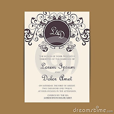 Wedding invitation and save the date cards Vector Illustration