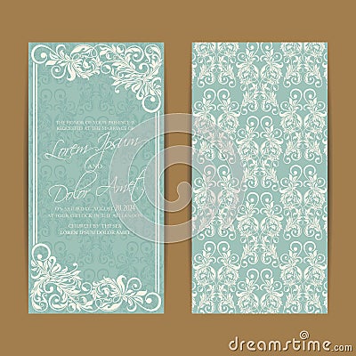 Wedding invitation and save the date cards Vector Illustration