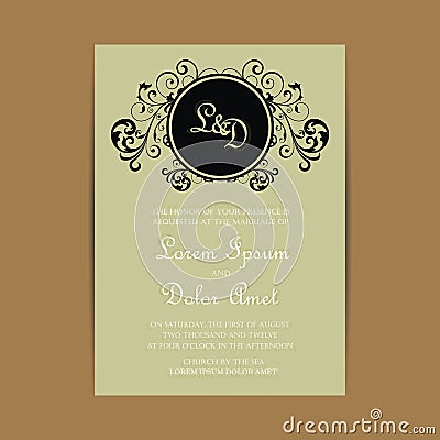 Wedding invitation and save the date cards Vector Illustration