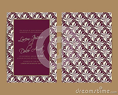 Wedding invitation and save the date cards Vector Illustration