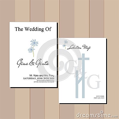 Wedding invitation simple and elegan Vector Illustration