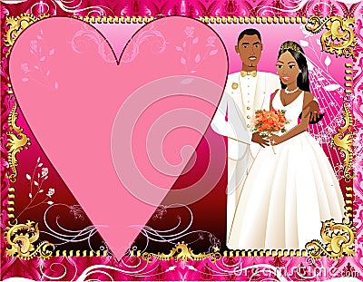 Wedding Invitation Template Couple 3 Vector Illustration